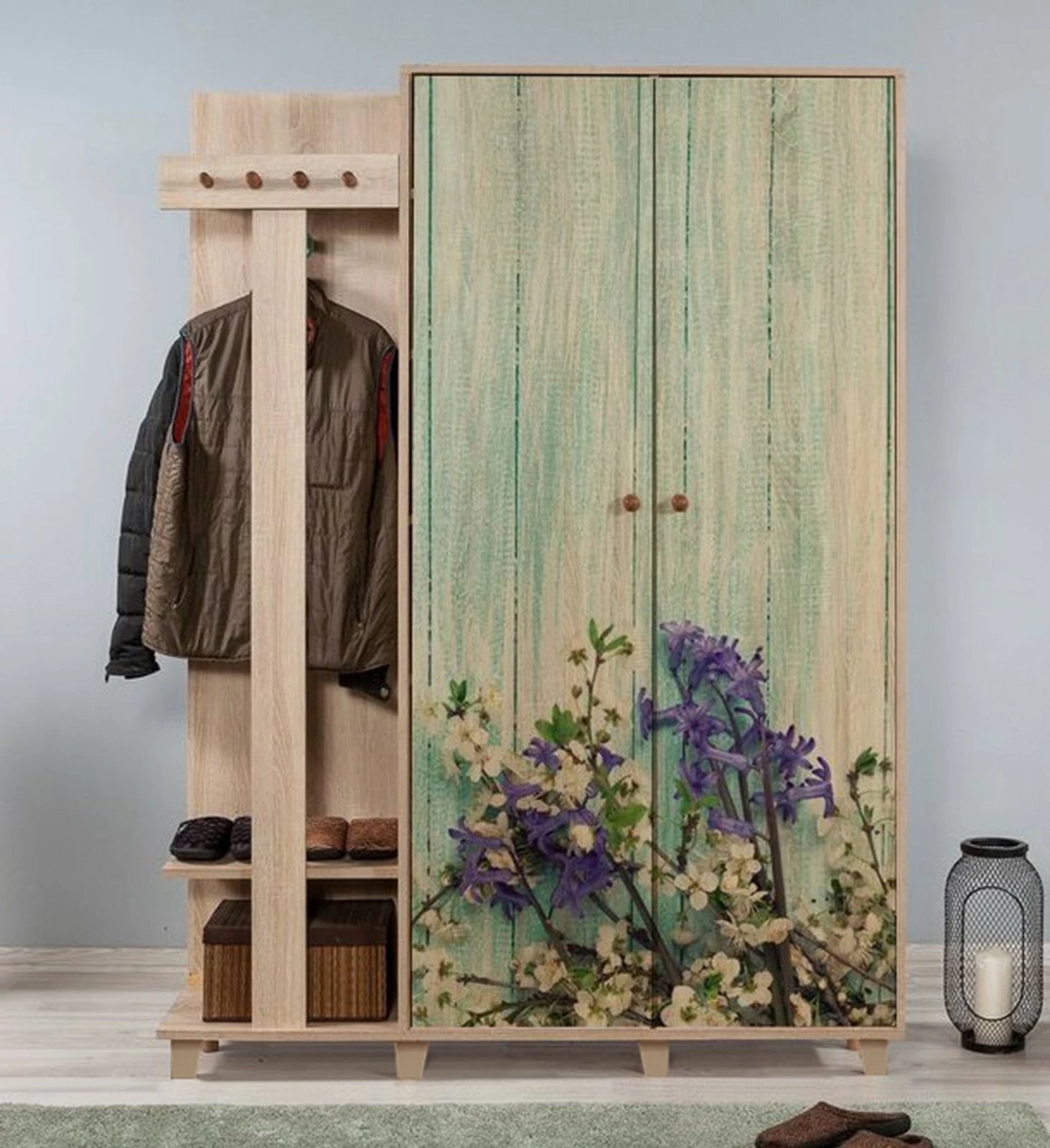 Stendë korridori Garmanto, ngjyrë lisi Sonoma, me rafte dhe varëse, 135-727