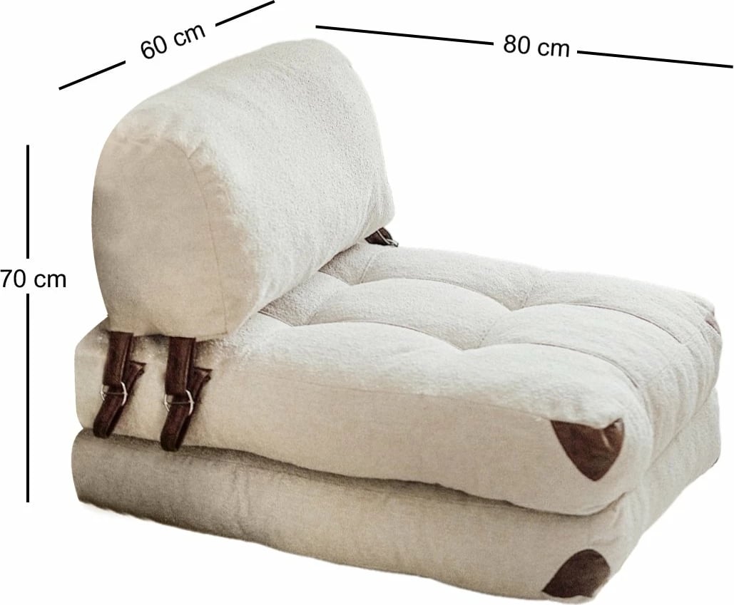 Krevati-kolltuk një vendësh, Atelier del Sofa, Teddy Fold, krem