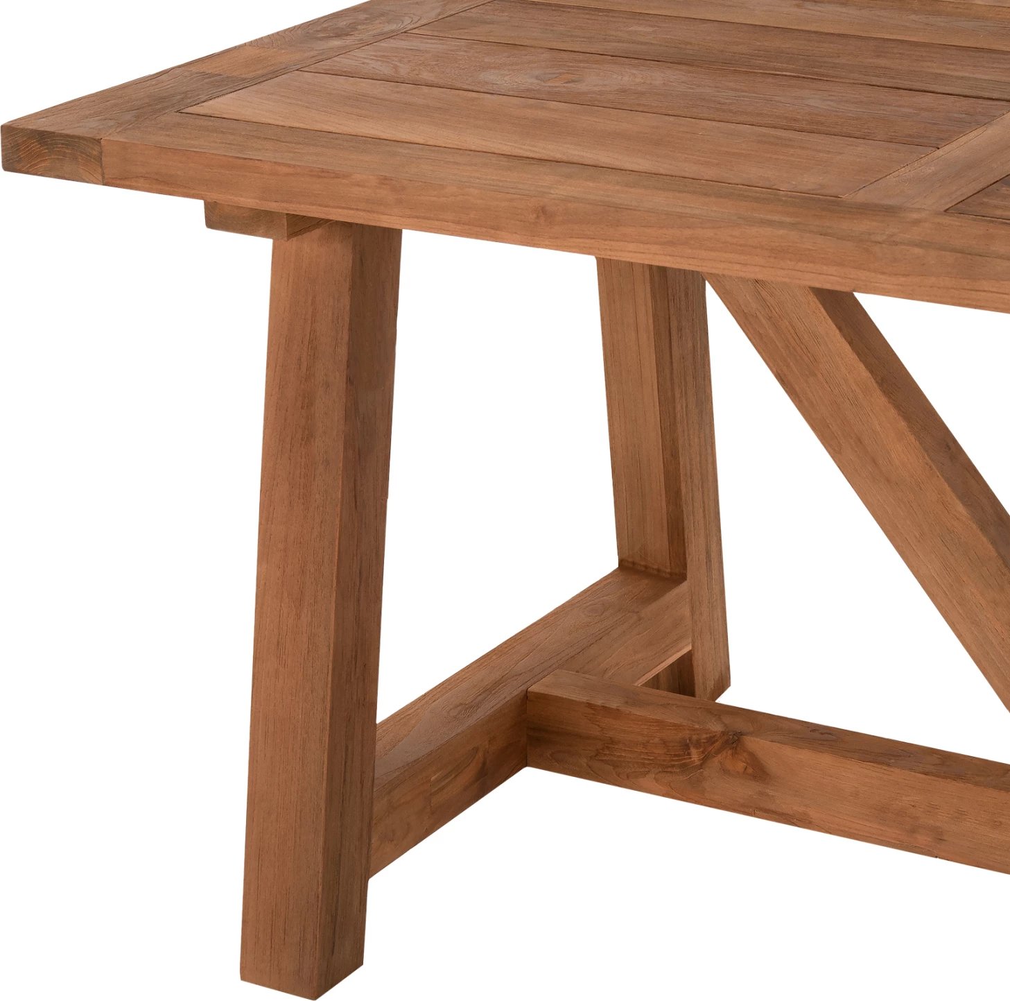 Tavolinë ngrënieje, dru TEAK i ricikluar, ngjyrë natyrale, 200x100x75H cm