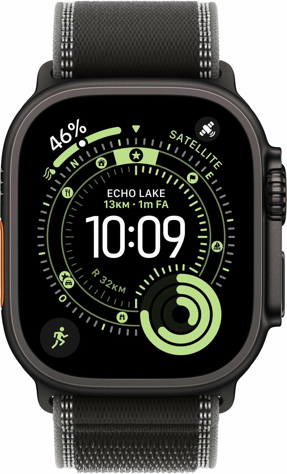 Smartwatch Apple Watch Ultra 3 Titanium Cellular 49mm, Trail Loop zi/kohlegri S/M