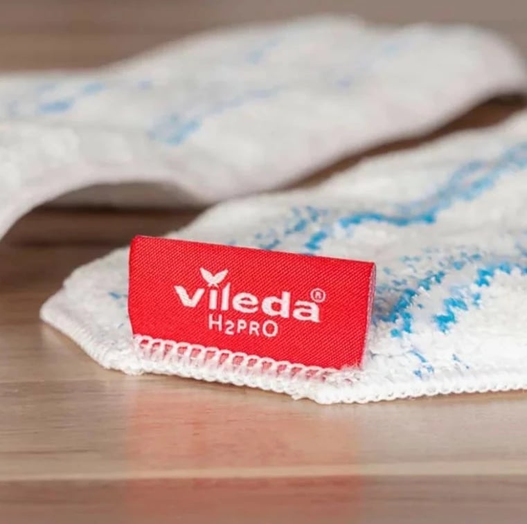 Pëlhurë zëvendësuese mop i sheshtë, Vileda, H2Pro 175787, mikrofiber, larje 60°C, 1 copë, blu e bardhë