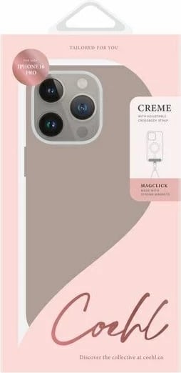 Mbështjellës UNIQ Coehl Creme Magnetic Charging për iPhone 16 Pro 6.3", MagSafe, Gri