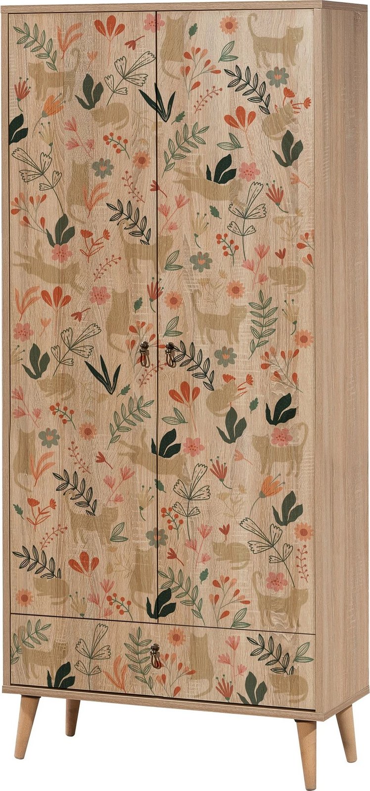 Dollap Hanah Home, City Gardrop Cat, shumëngjyrësh, me rafte, 80x190x45cm