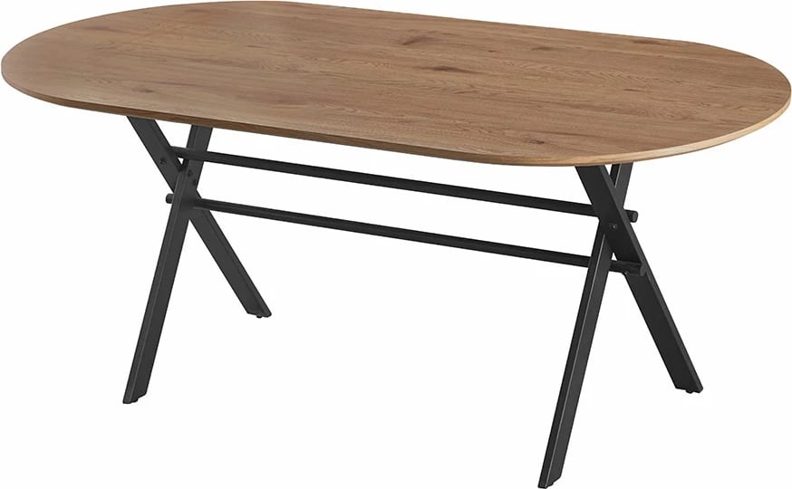 Tavolinë Metron, ngjyrë sonoma, këmbë të zeza, 180x90x76cm