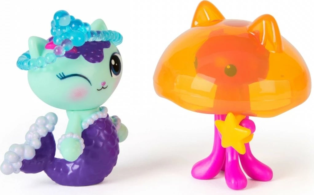 Set figurina, Spin Master Gabby's Dollhouse 6074329 MerCat & Kitty Jellyfish 2 copë 5 cm plastikë, set dyfishtë