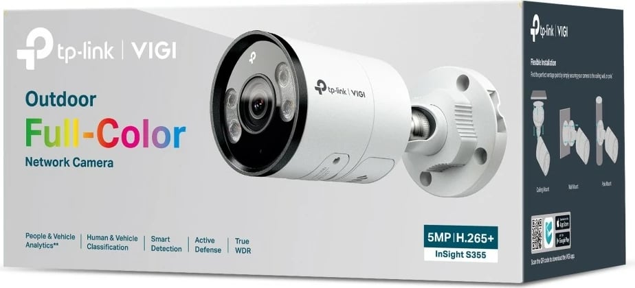 Kamerë sigurie IP TP-Link INSIGHT S355, e jashtme, me kabllo, 80m, 120 dB