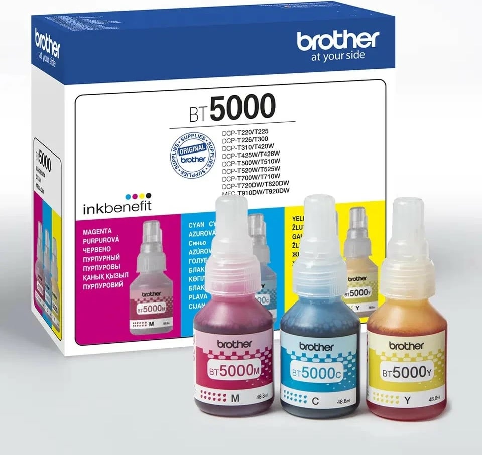 Set boje Brother BT5000CLVAL, 3x5000 faqe, për printera, Ngjyrë