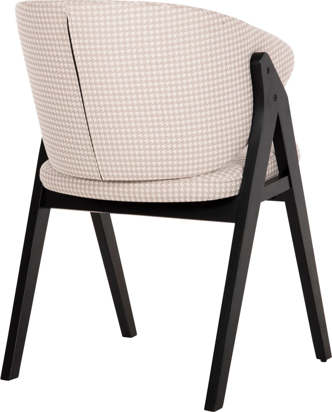 Karrige për ngrënie HANA FH9746.01 dru gome në të zezë-me pëlhurë në të bezhë 55x60x84H cm., set prej 2 copë