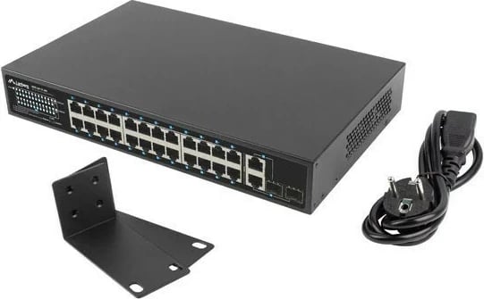 Switch Lanberg RSFE-24P-2C-360, 24x PoE+, 2x SFP, 1U, i zi Switch Lanberg RSFE-24P-2C-360, 24x PoE+, 2x SFP, 1U, i zi