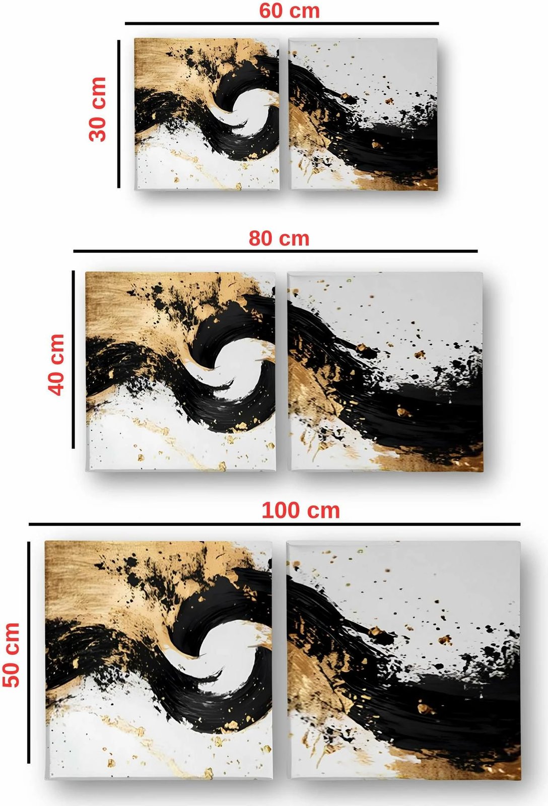 Pikturë dekorative në kanavacë (2 copë), Wallity, ASR_CNV2-6, 40x40