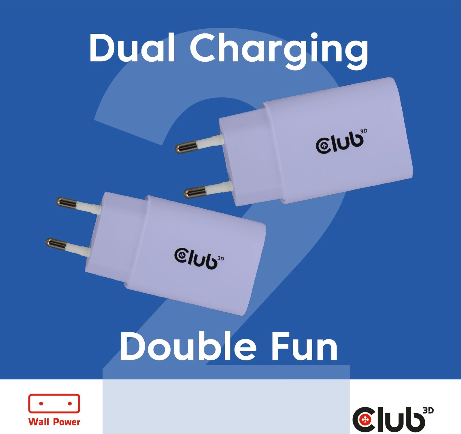 Karikues USB-C Club3D CAC-3025 30W, 2 copë, lila