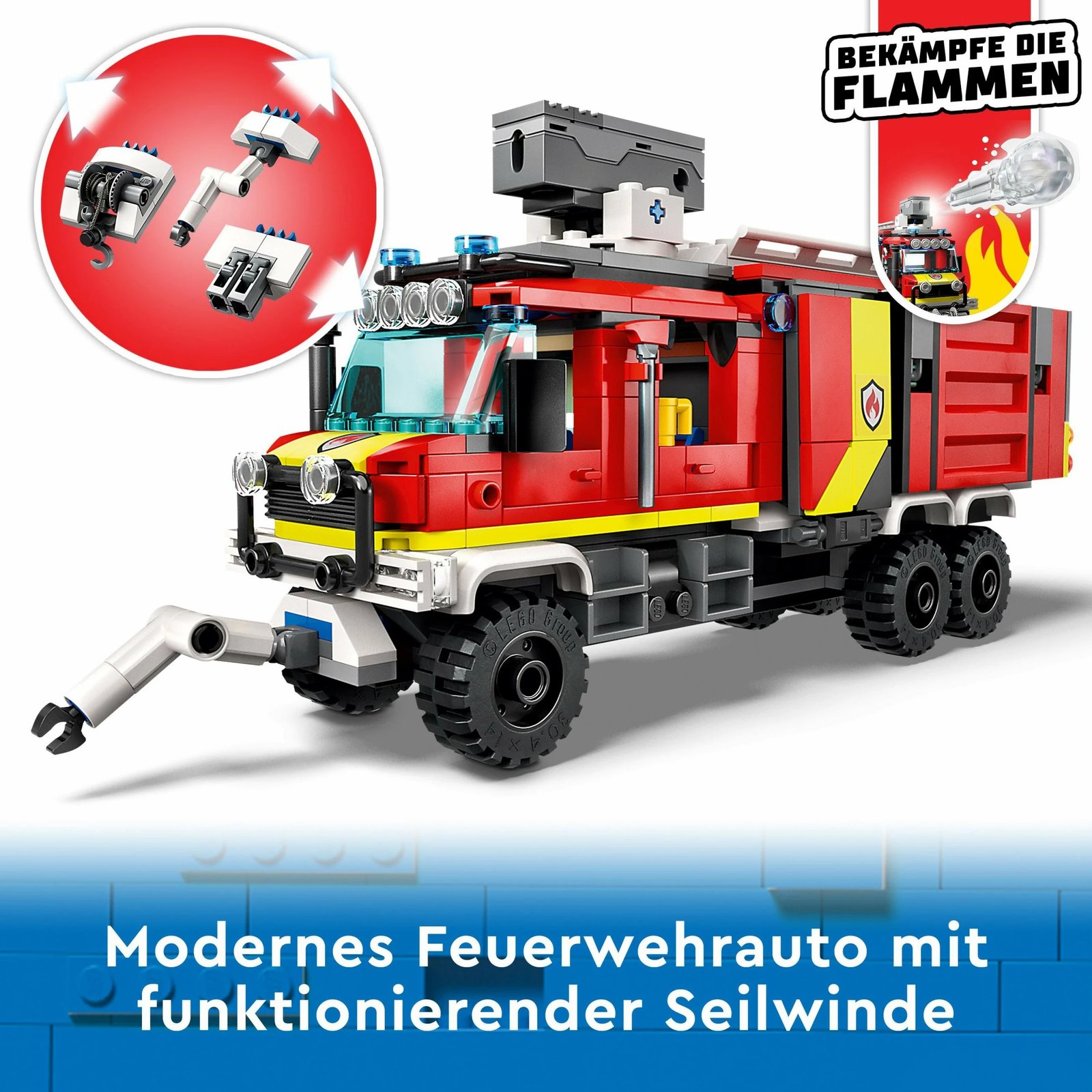 Set ndërtimi LEGO City Fire Command Unit, 502 pjesë, plastikë, shumëngjyrëshe