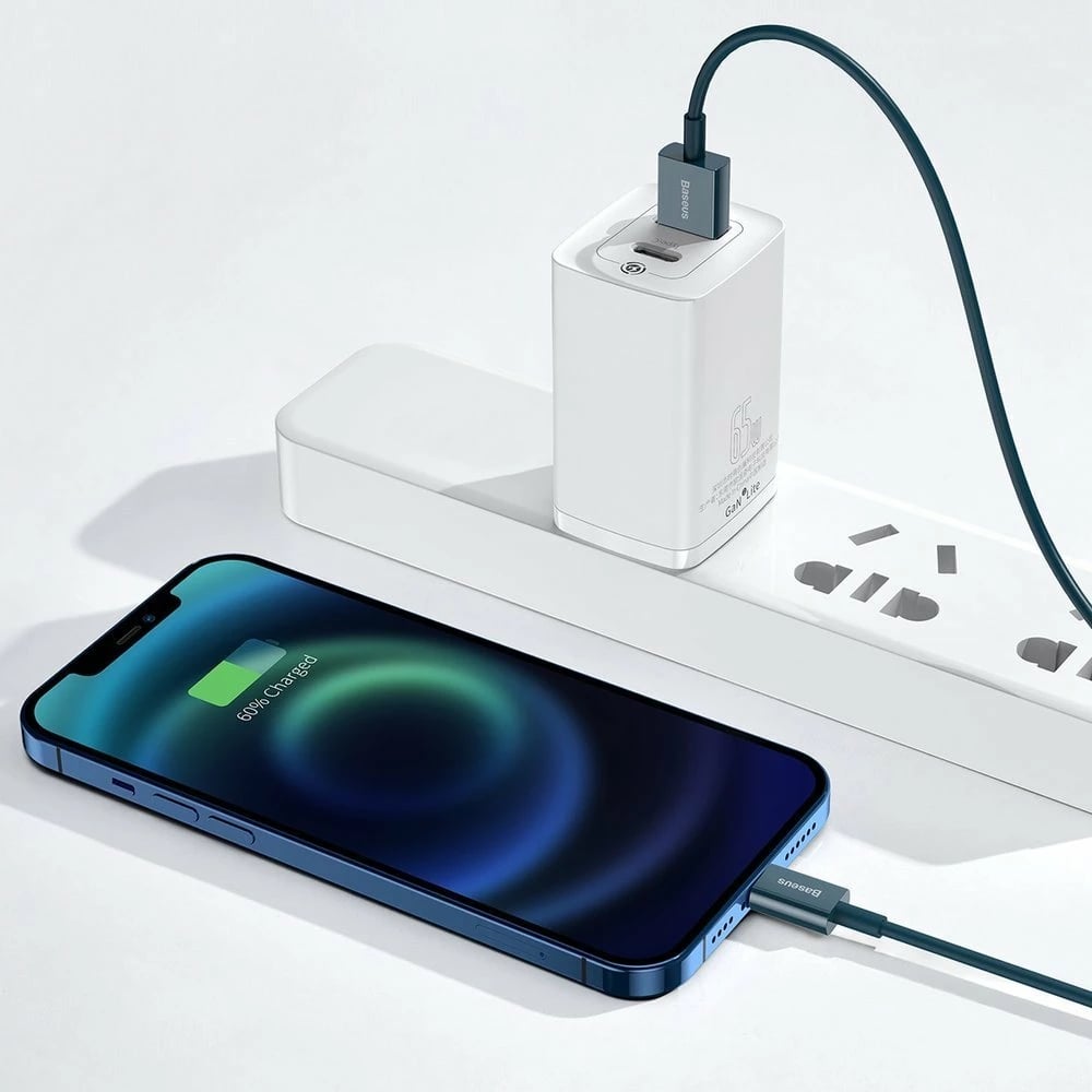 Kabllo Baseus Superior CALYS-A03 USB në Lightning, 1 m, Blu Kabllo Baseus Superior CALYS-A03 USB në Lightning, 1 m, Blu