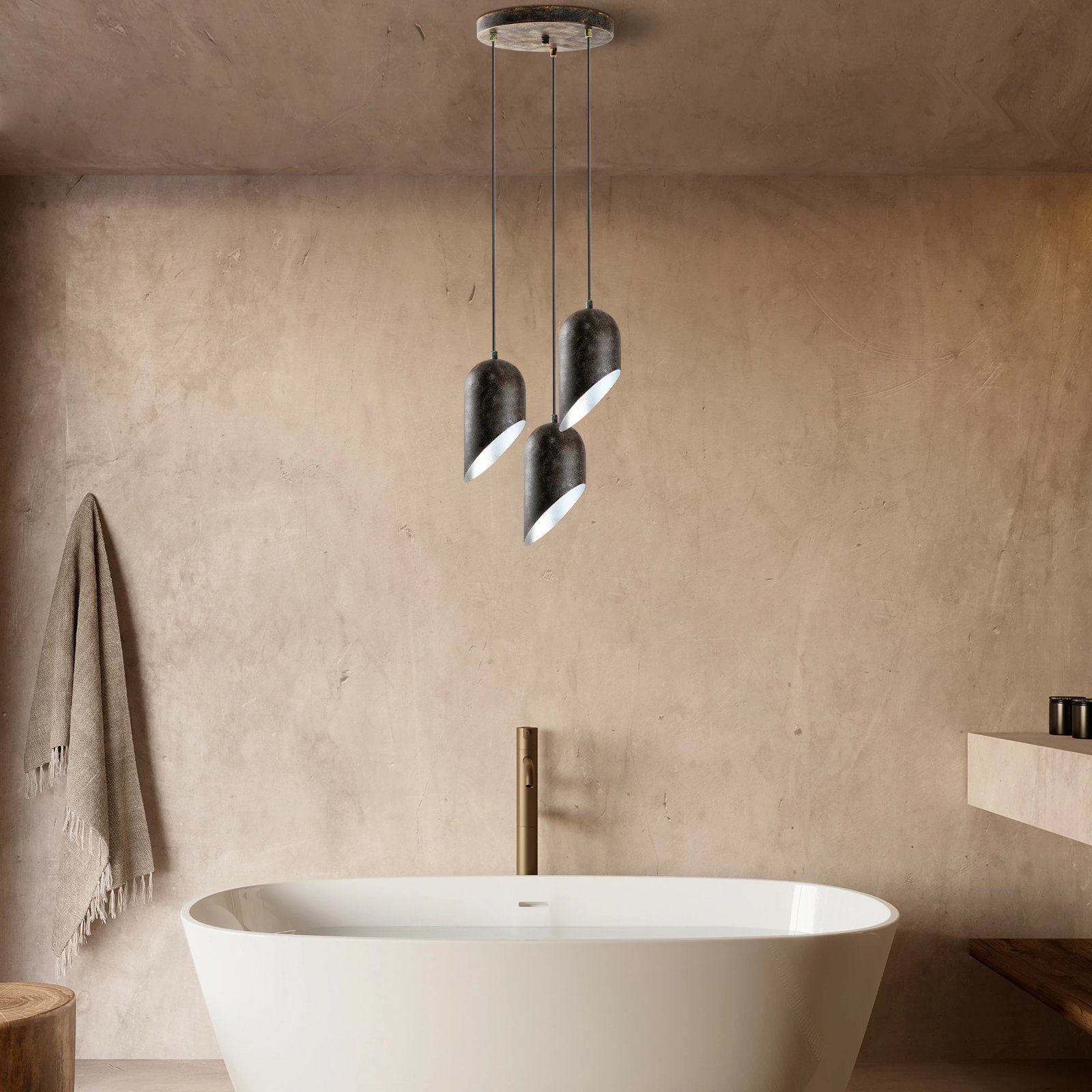 Llambë tavani Opviq, KESIK-6176-3-RETRO, metal, ngjyrë antike