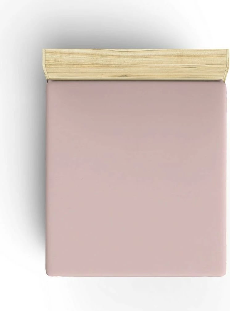 Çarçaf i shtrirë për krevat tek XL, ngjyrë Dusty Rose, L'essentiel