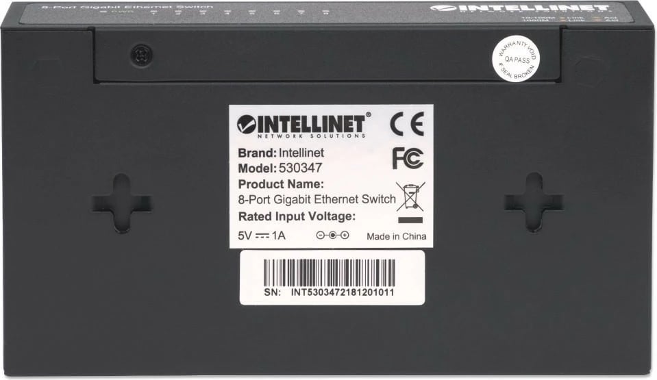 Switch Intellinet 8 porta Gigabit, desktop, metalik