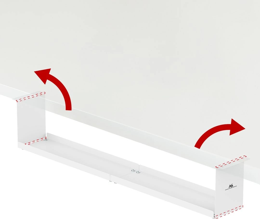 Organizues kabllosh nën tavolinë Maclean MC-107 W, çelik, i bardhë