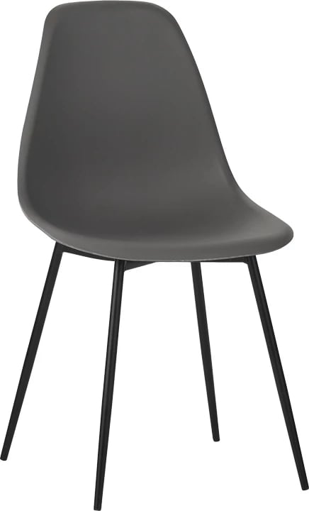 Karrige Ballen, 4 copë, polipropilenë, këmbë metalike të zeza, antracit, 41.5x53x84.5cm