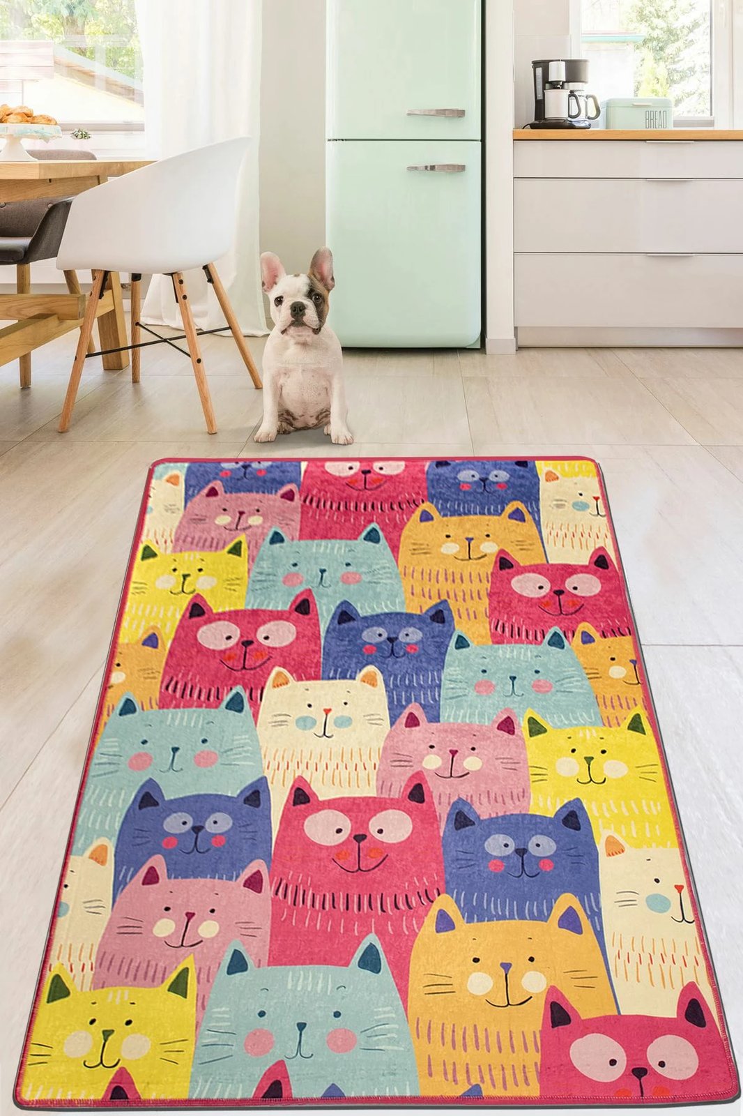 Qilim shumëngjyrësh me mace, 150x240cm, Conceptum Hypnose Cats Multi Djt