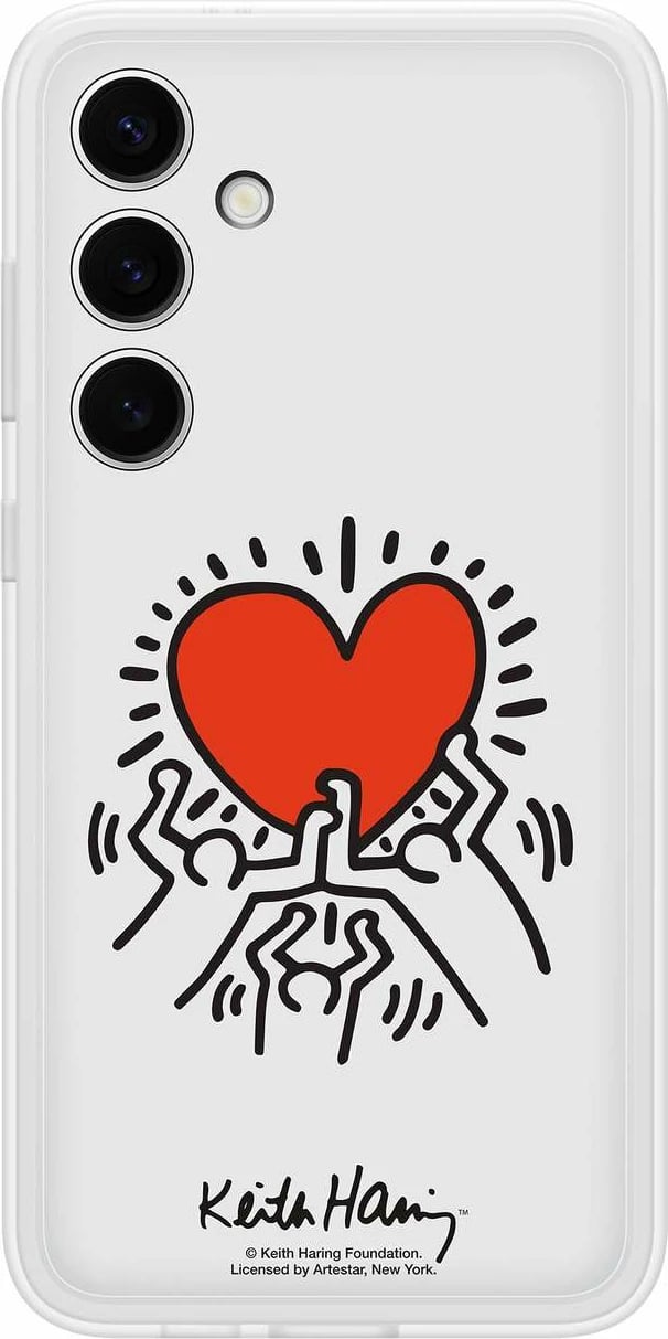 Mbështjellës Samsung Suit Case EF-MS926CWEGWW për Galaxy S24+, i bardhë, dizajn Keith Haring