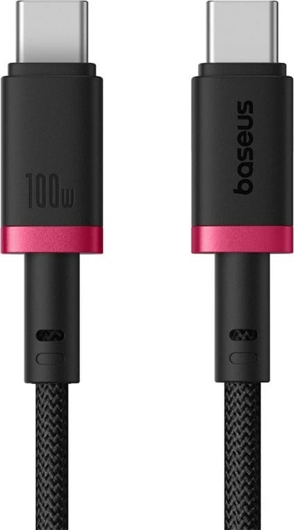 Kabllo Baseus Dura Type C në Type C, 100 W, 1 m, E kuqe