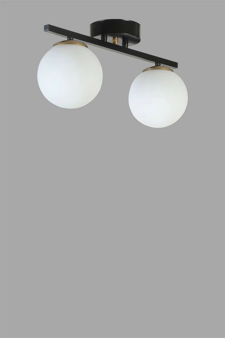 Llambë tavani Opviq, Yeni Can, 2 drita, metal i zi dhe xham i bardhë