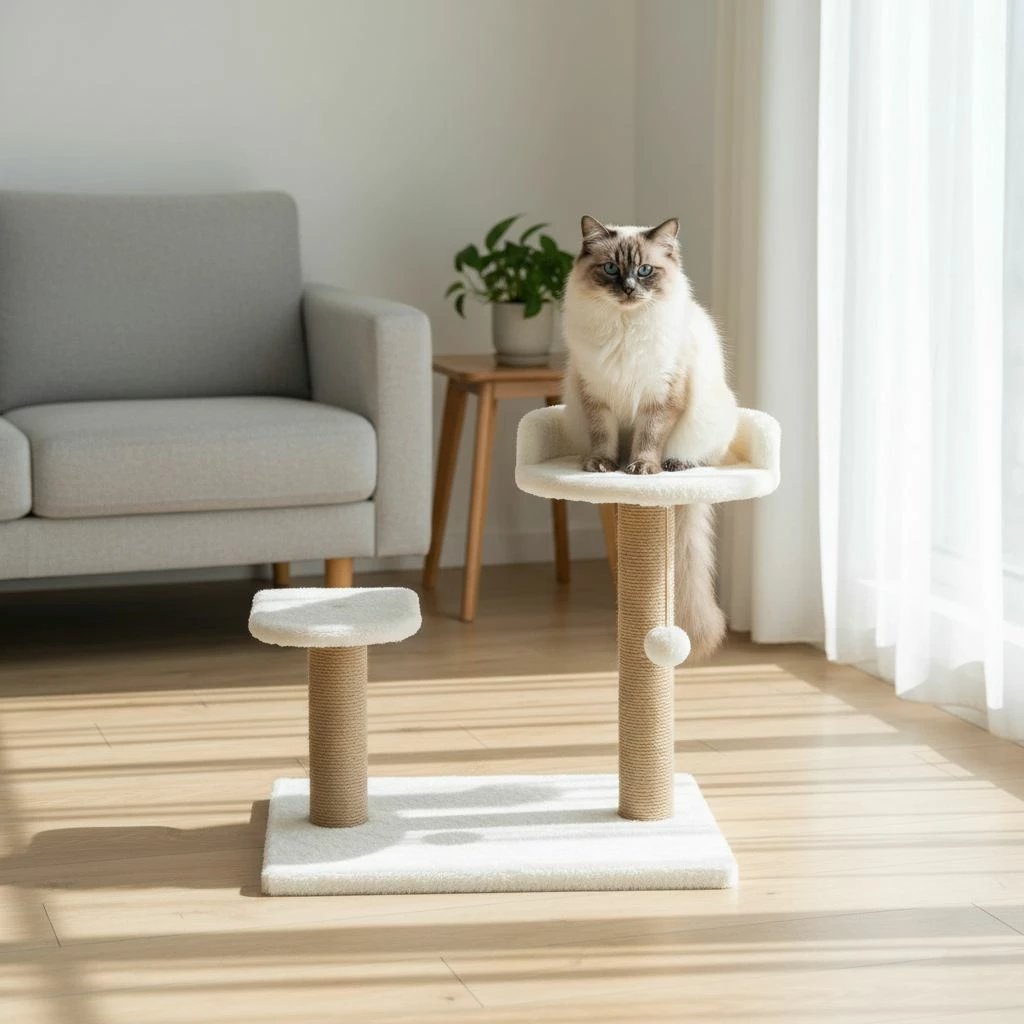 Dërrasë gërvishtëse për mace, Paws & Whiskers, Tiana, e bardhë