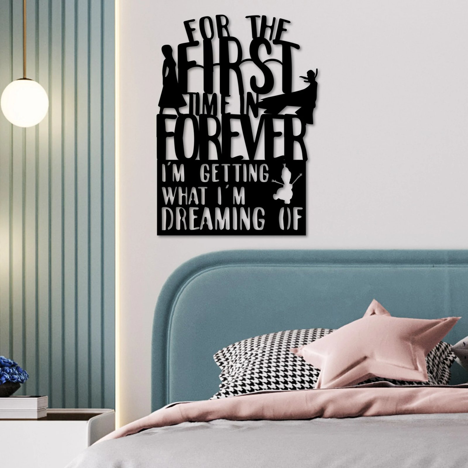 Aksesor dekorativ metalik për mur, Wallity, First Time Forever