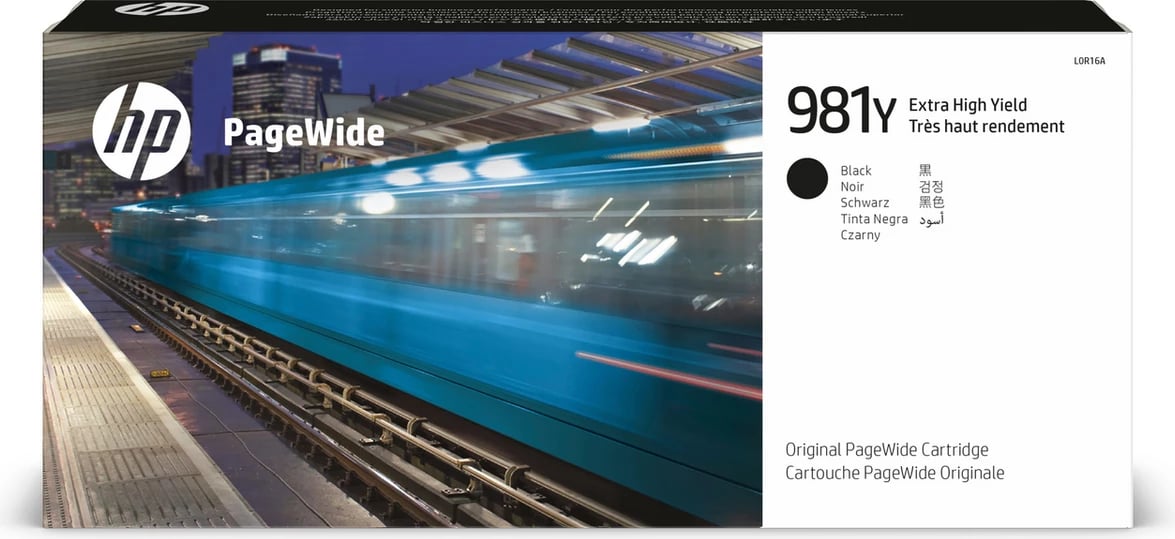 Kasetë boje HP PageWide 981Y L0R16A, XXL 345 ml, deri 20,000 faqe, e zezë