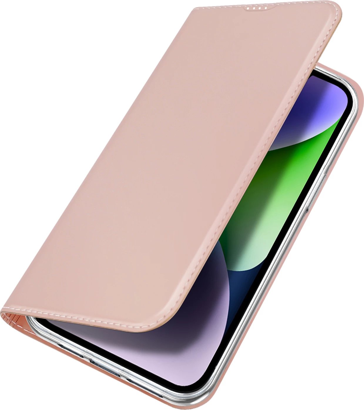 Mbështjellës Dux Ducis Skin Pro për iPhone 15 Plus, me xhep kartelash, rozë