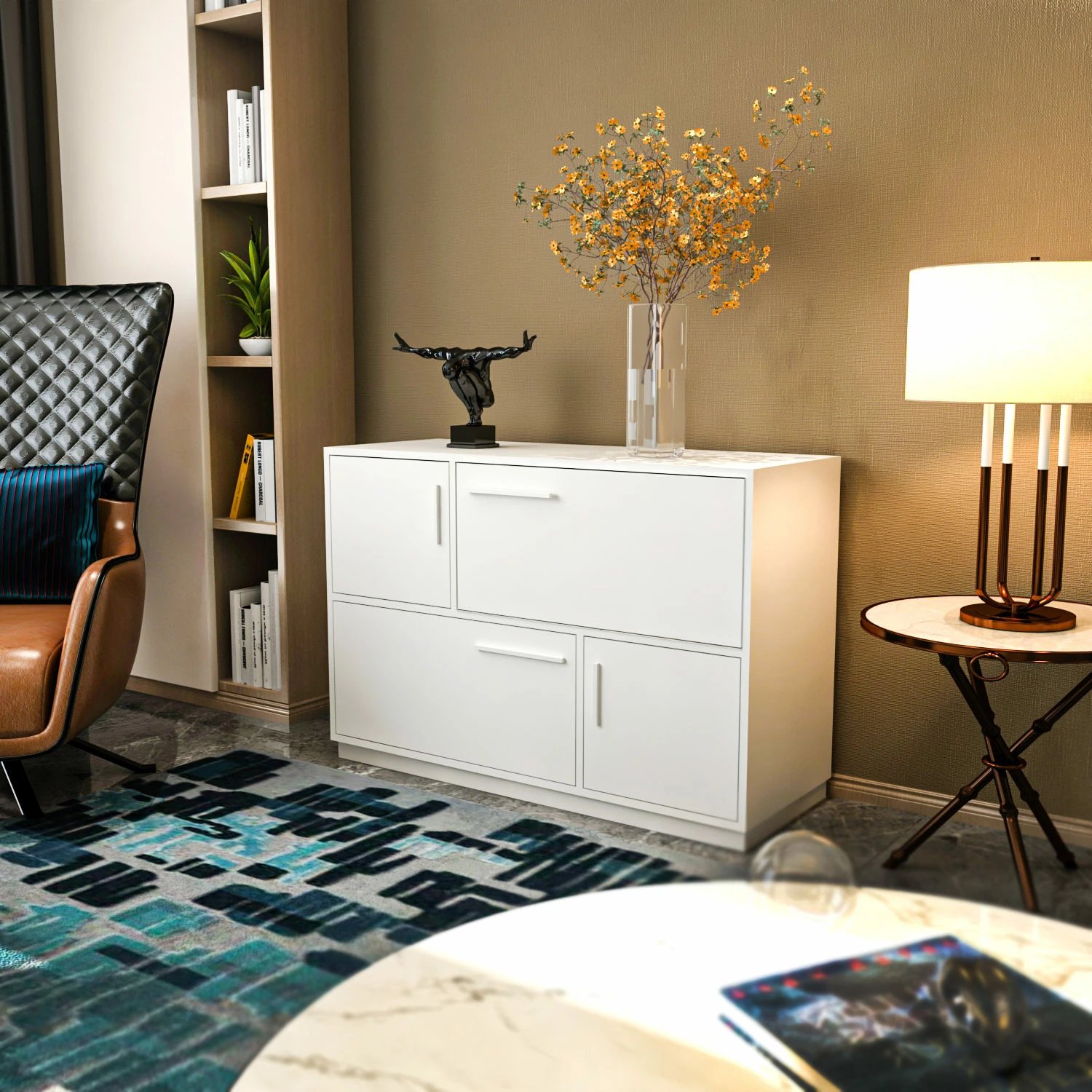 Konsolë Skye Decor, e bardhë, Mares