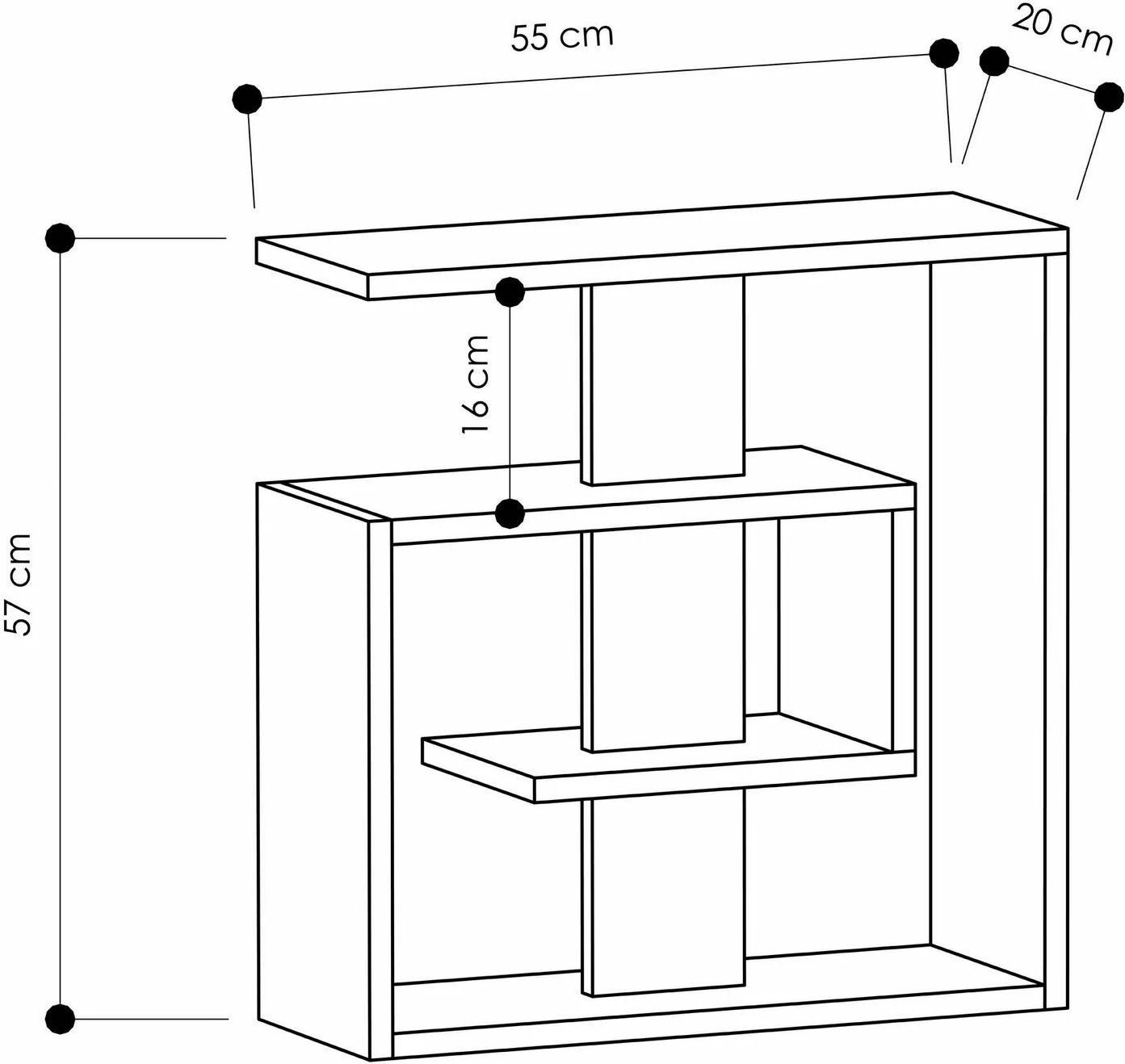 Tavolinë anësore, Skye Decor, ngjyrë lisi Sonoma, e bardhë
