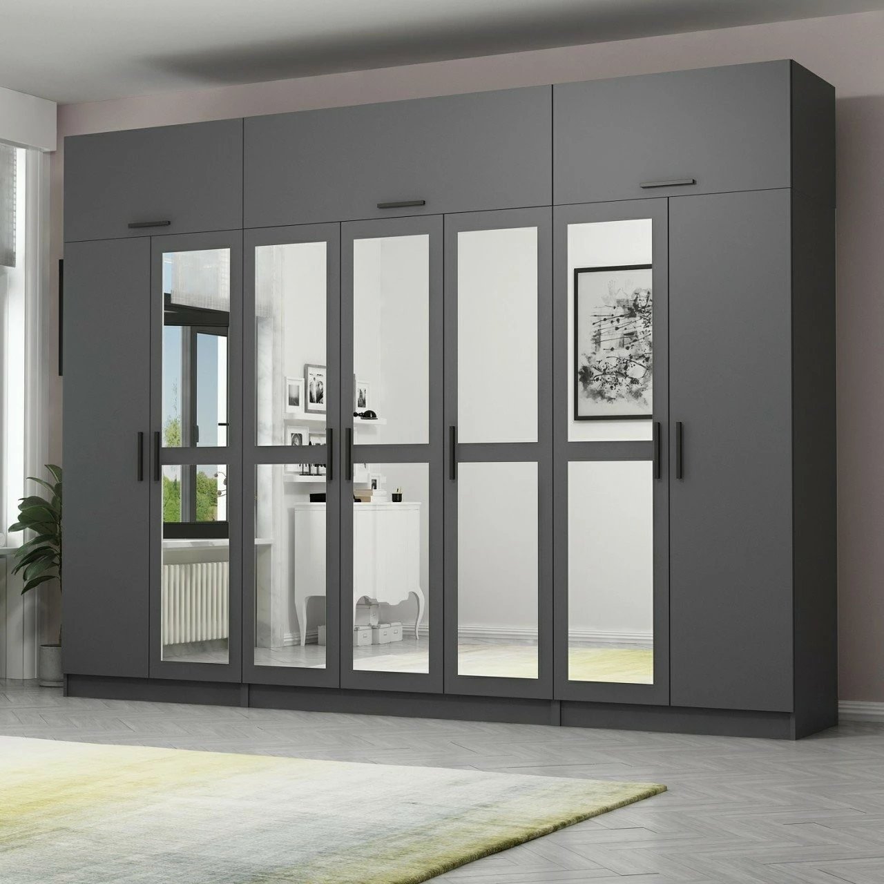 Dollap Skye Decor, ngjyrë antracit, Kale - 5191