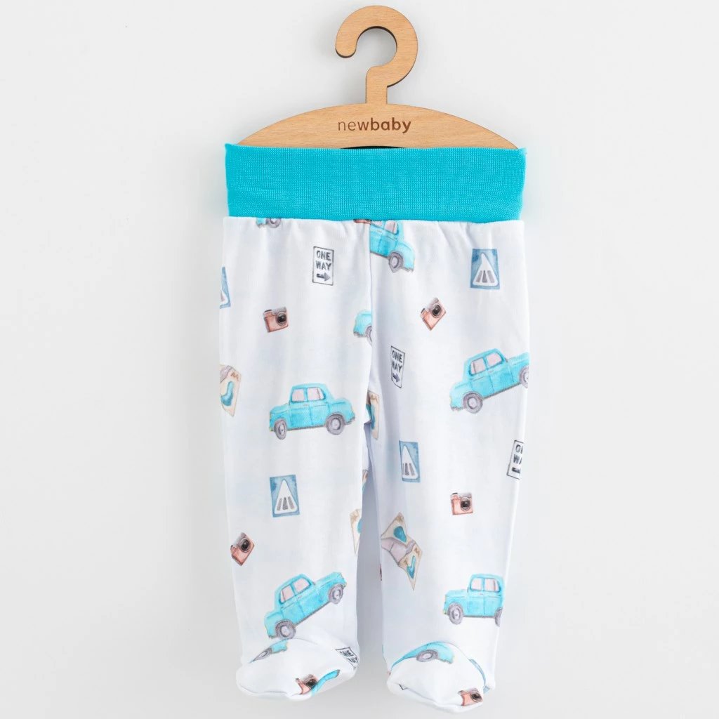 pantallona me këmbëza për bebe, New Baby Classic II Cars, pambuk 100%, madhësia 80 (9–12m), blu