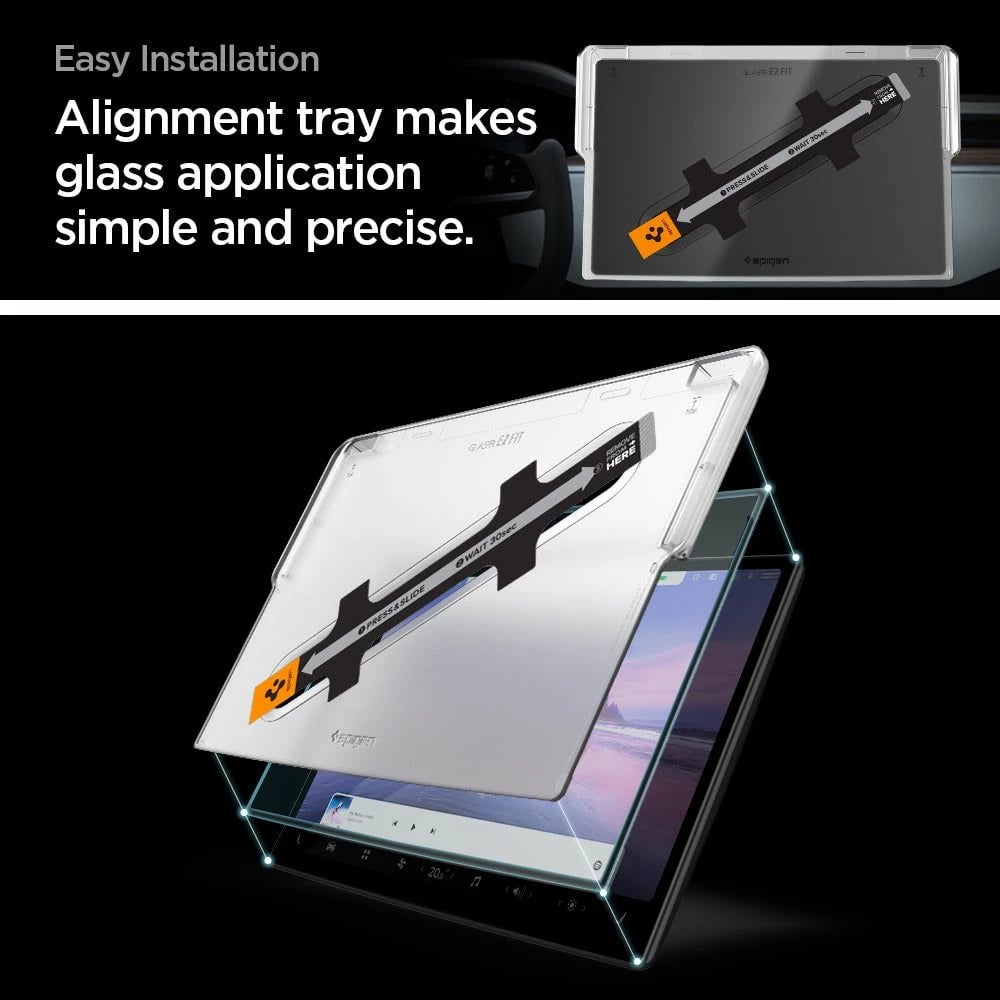 Xham mbrojtës Spigen Glas.tR EZ Fit për Tesla Model X 2022 / Model S 2021, Transparent