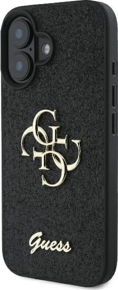 Mbështjellës Guess Fixed Glitter Big 4G për iPhone 16 Plus, zi Mbështjellës Guess Fixed Glitter Big 4G për iPhone 16 Plus, zi