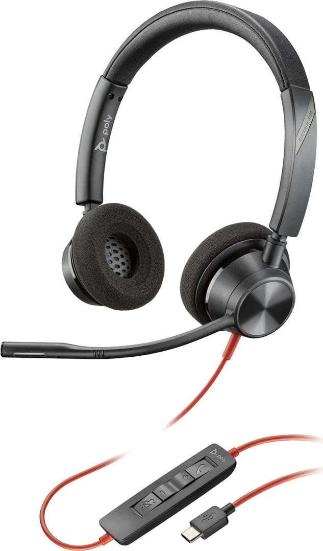 Kufje Poly Blackwire Stereo 3320 USB-C, të zeza