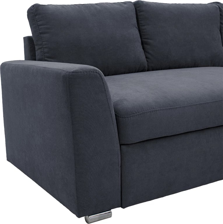 Divan-krevat qoshe majtë Belle, material, ngjyrë antracit, 236x164x88cm