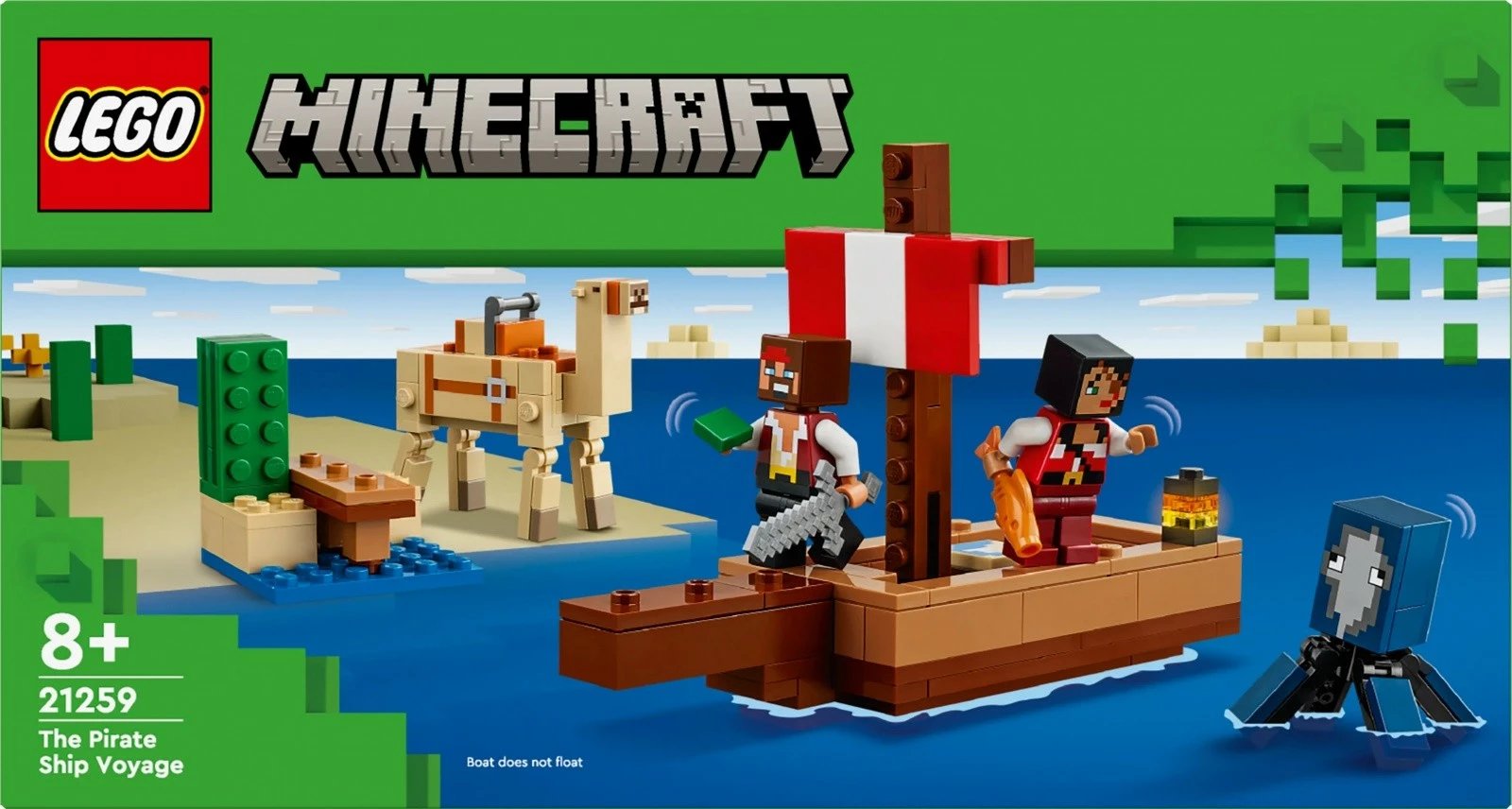 Set LEGO Minecraft Pirate Ship Voyage 21259, 166 pjesë, plastikë