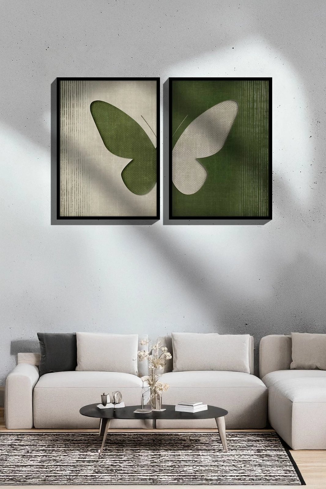 Pikturë dekorative me kornizë (2 copë), Wallity, Ersy2Lımodel20-Sıyah