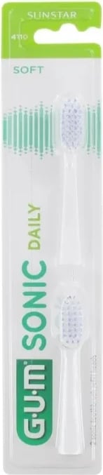 Koka rezervë për furçë dhëmbësh elektrike GUM Sonic Daily, 2 copë, e bardhë