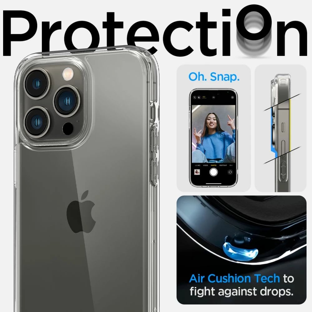 Mbështjellës Spigen Ultra Hybrid për iPhone 14 Pro, Transparent