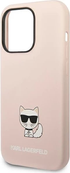 Mbështjellës Karl Lagerfeld KLHCP14XSLCTPI për iPhone 14 Pro Max, silikon, rozë e hapur