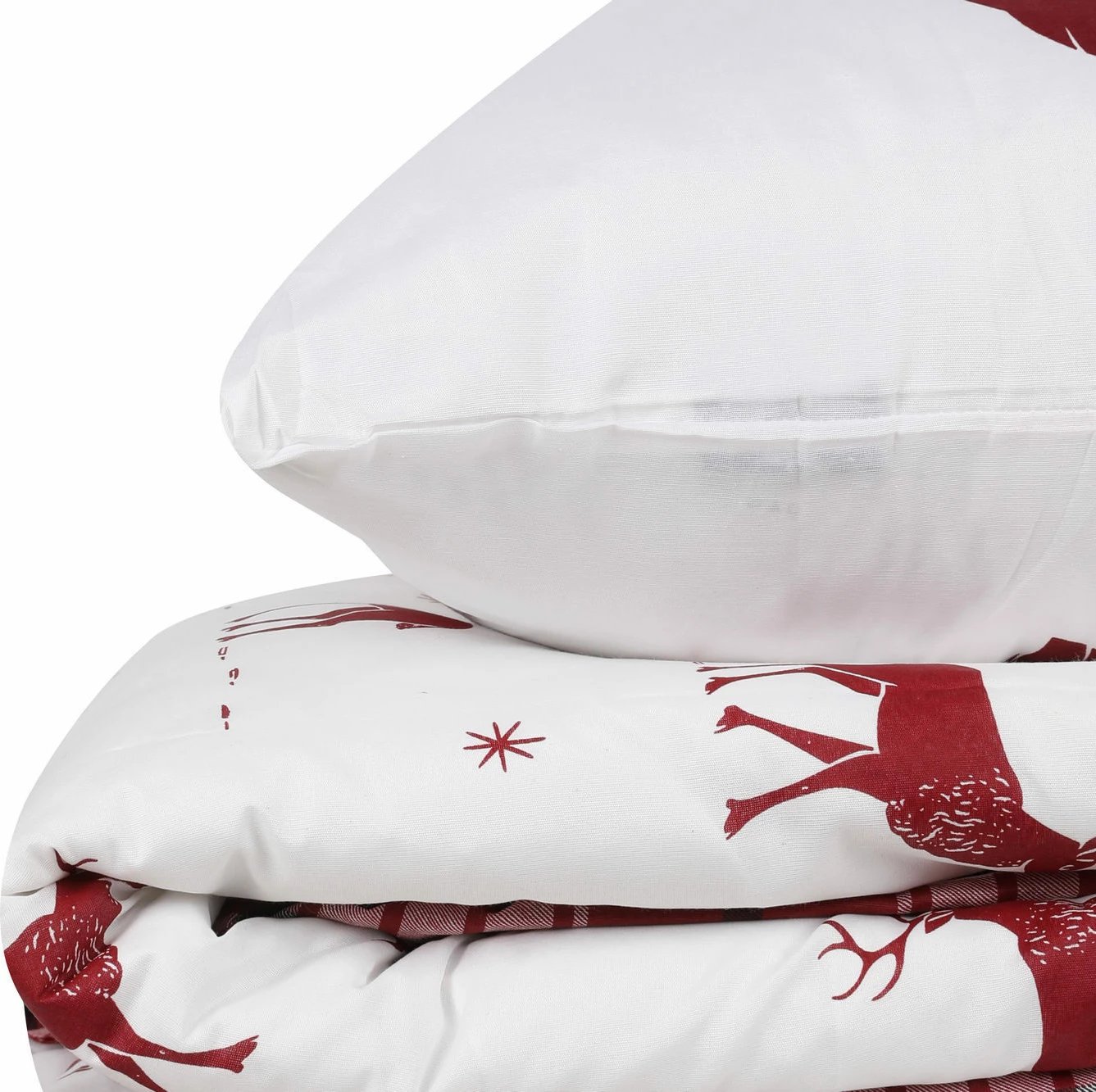 Set mbulesë jorgan XXL, njësh, L'essentiel, dizajn me drerë, ngjyrë e kuqe e thellë Set mbulesë jorgan XXL, njësh, L'essentiel, dizajn me drerë, ngjyrë e kuqe e thellë