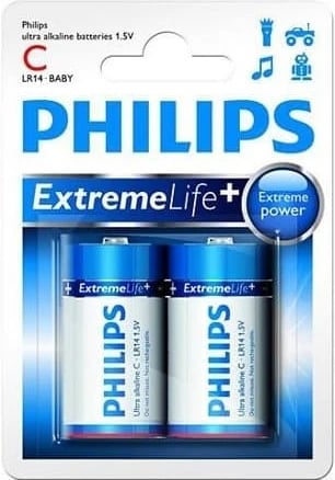 BATERI PHILIPS LR14E2B/10 | ULTRA ALKALINE C / 2