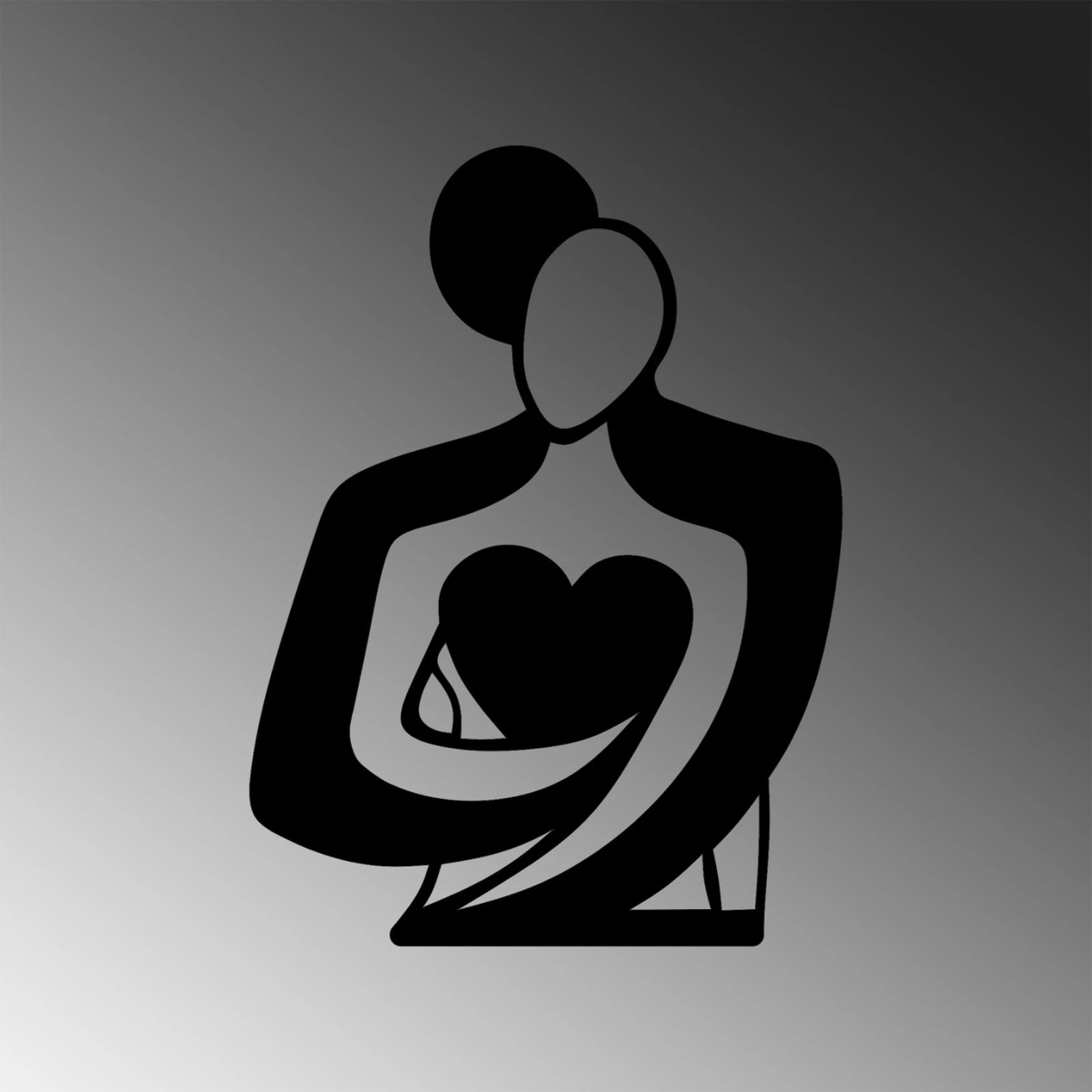 Aksesor dekorativ muri prej metali Wallity, Hug 117, ngjyrë e zezë, 70x52cm