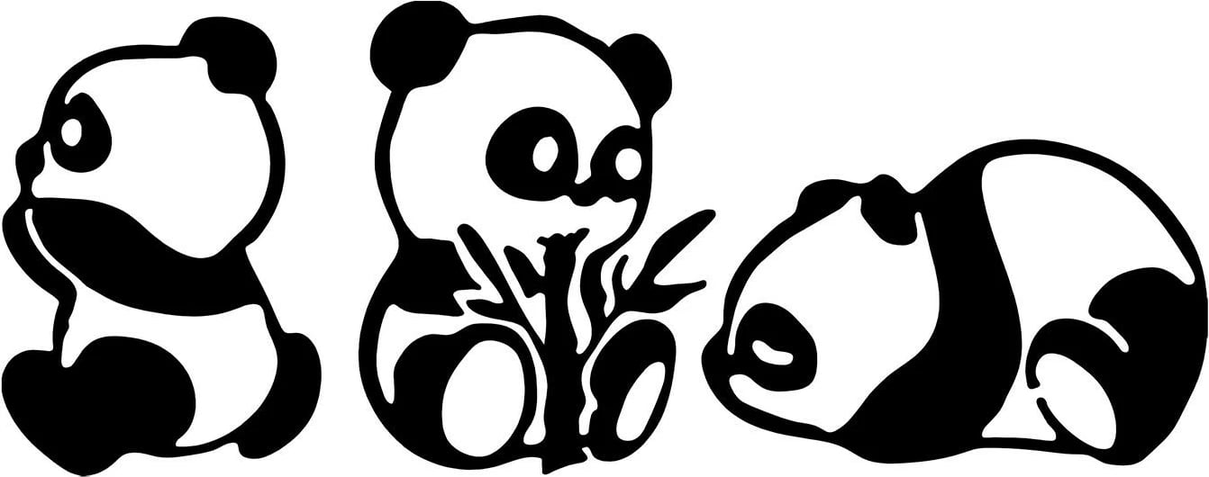 Aksesor dekorativ metalik për mur, panda, Wallity, 3 copë, ngjyrë e zezë, 18x26cm, 20x27cm, 28x18cm