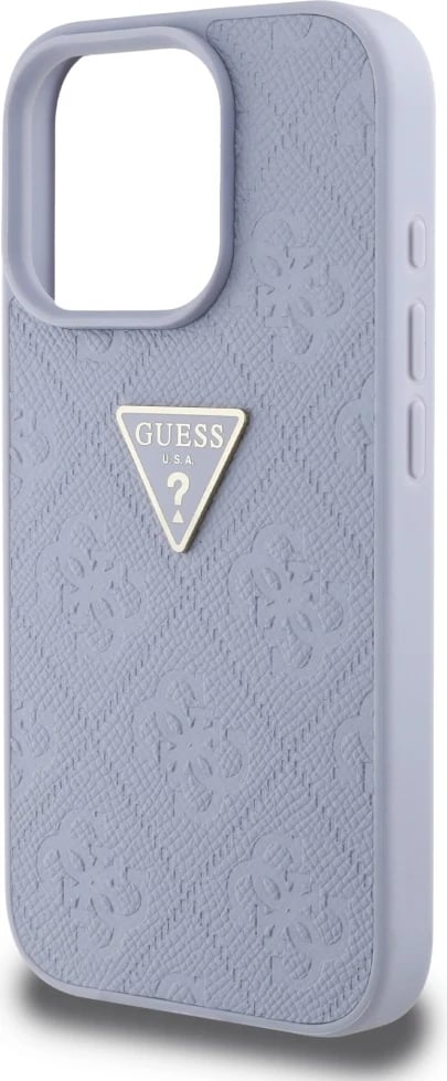 Mbështjellës Guess Hot Stamp 4G Pattern Triangle Metal Logo për iPhone 16 Pro, Vjollcë Mbështjellës Guess Hot Stamp 4G Pattern Triangle Metal Logo për iPhone 16 Pro, Vjollcë