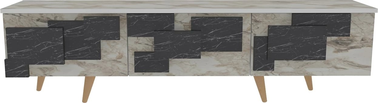 Komodë TV Hanah Home, 3 D, e bardhë, mermer