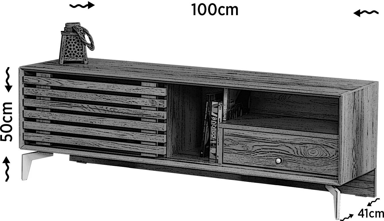 Komodë TV Skye Decor, Lulu 100, ngjyrë lisi